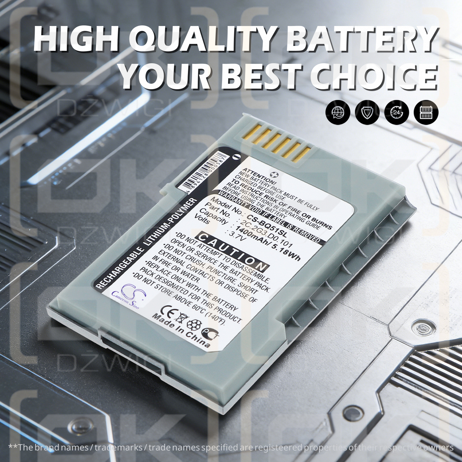 BenQ-Siemens P51 / 2C.2G3.D0.101 1400 mAh Li-Polymer 3.7 V (Cameron Sino)