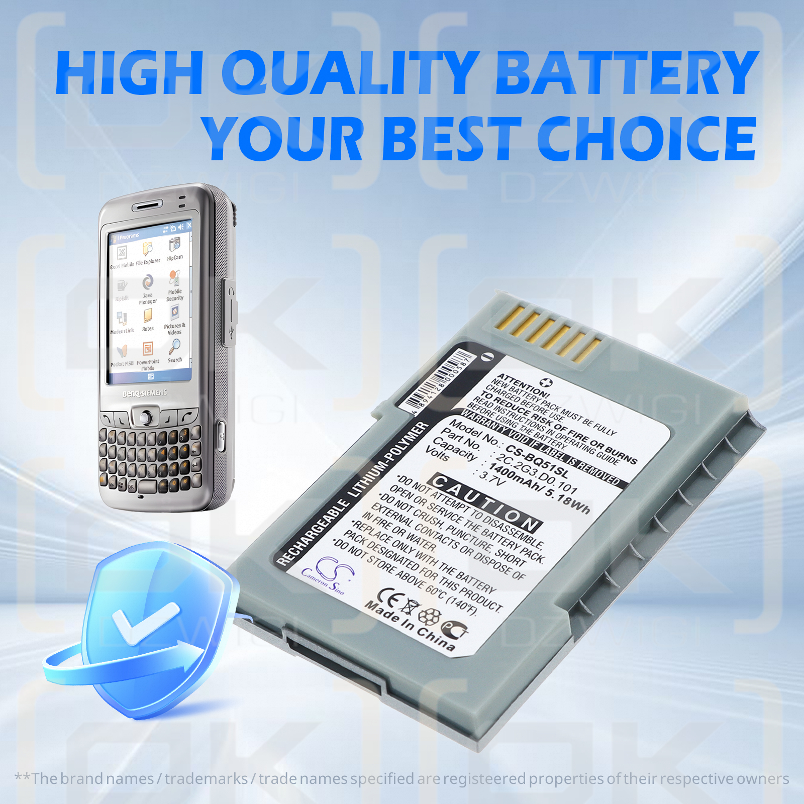 BenQ-Siemens P51 / 2C.2G3.D0.101 1400 mAh Li-Polymer 3.7 V (Cameron Sino)