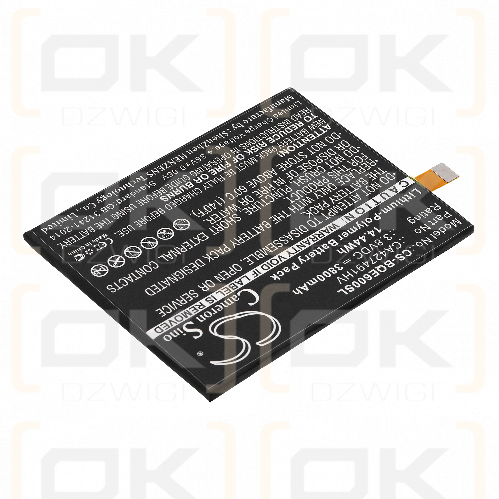 BQ Aquaris E6 / CA427491HV 3800 mAh Li-Polymer 3,8 V (Cameron Sino)