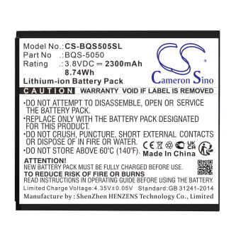 BQ BQS-5050 / BQS-5050 2300 mAh Li-Ion 3,8 V (Cameron Sino)