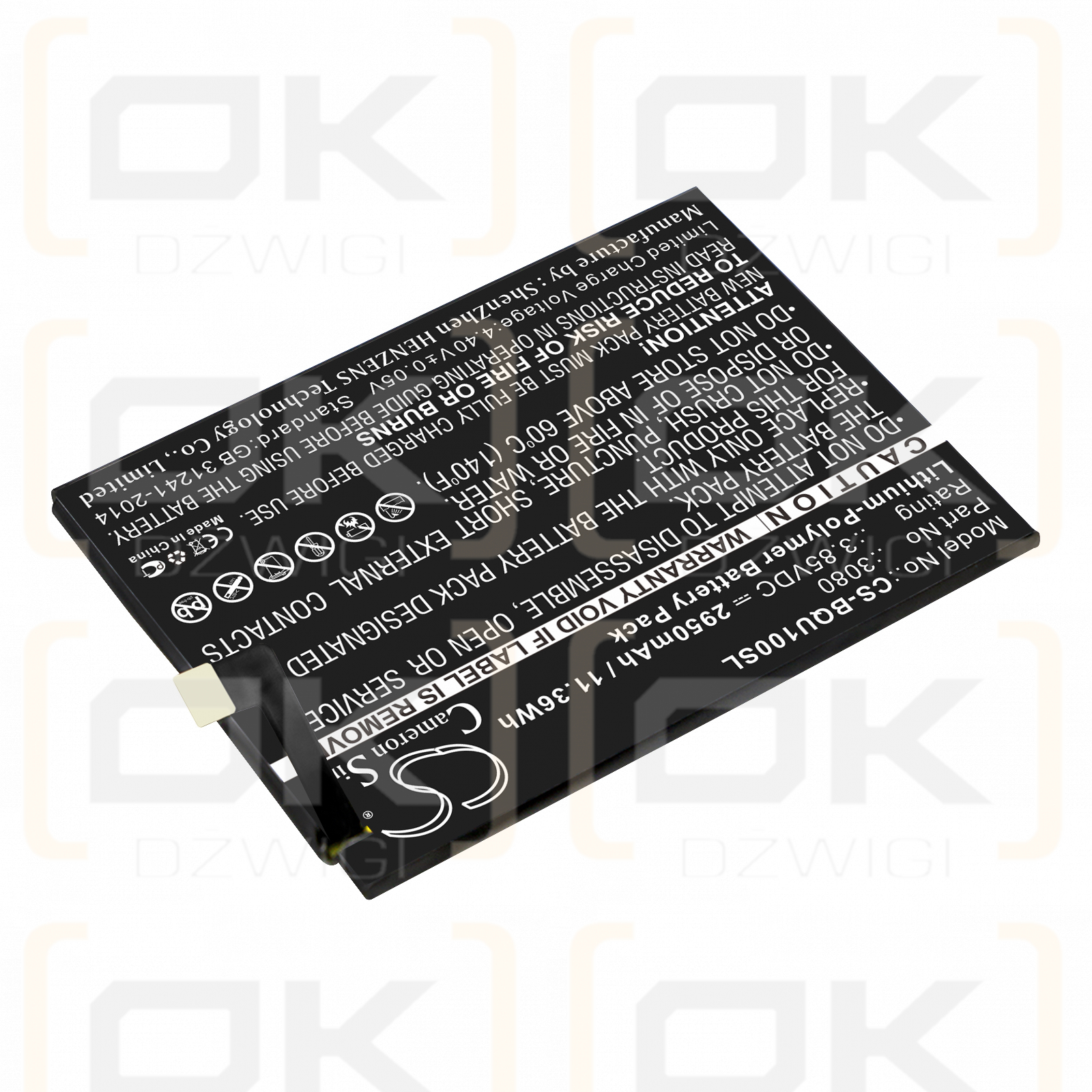 BQ U Lite / 3080 2950mAh Li-polímero 3.85V (Cameron Sino)