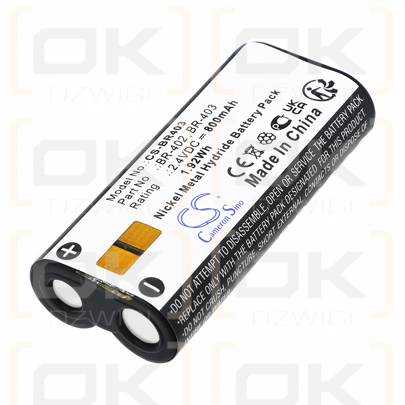 Ersatzakku für Olympus DS-4000 / BR-402 800 mAh Ni-MH 2,4 V (Cameron Sino)