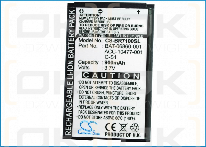 Blackberry RAQ42GW / BAT-06860-001 900 mAh Li-Ion 3,7 V (Cameron Sino)