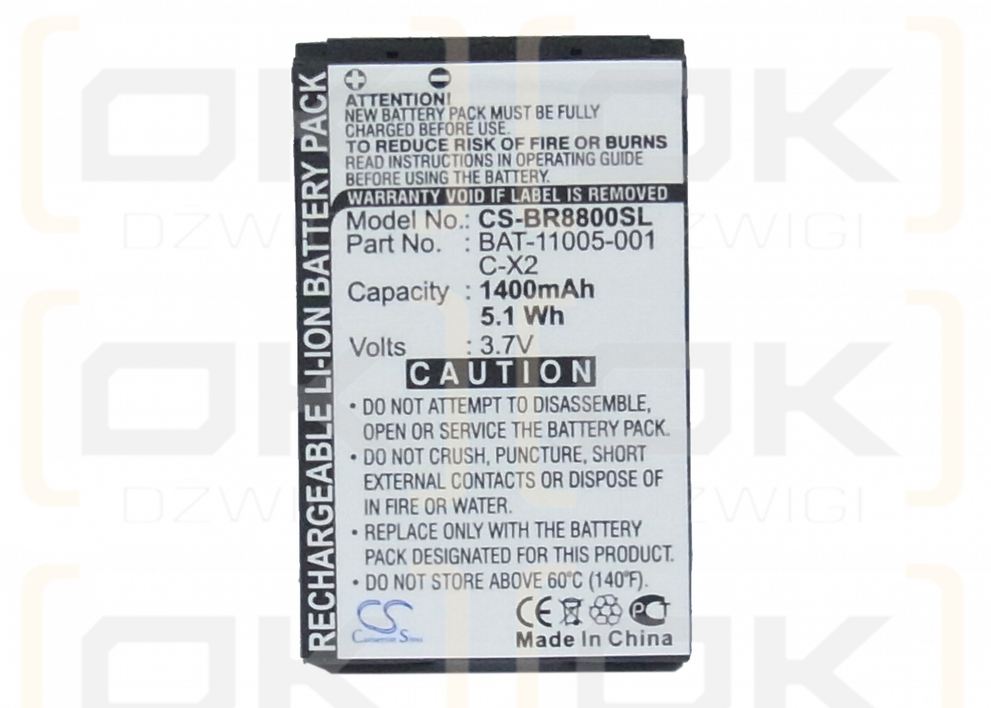 Bateria zamienna do BlackBerry 8830 World Editio / C-X2 1400 mAh Li-ion 3.7 V (Cameron Sino)