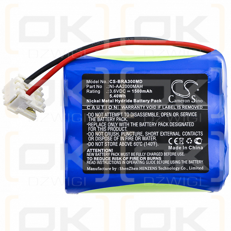 Braun Casmed 3/N600AAK / NI-AA2000MAH 1500 mAh Ni-MH 3,6 V (Cameron Sino)