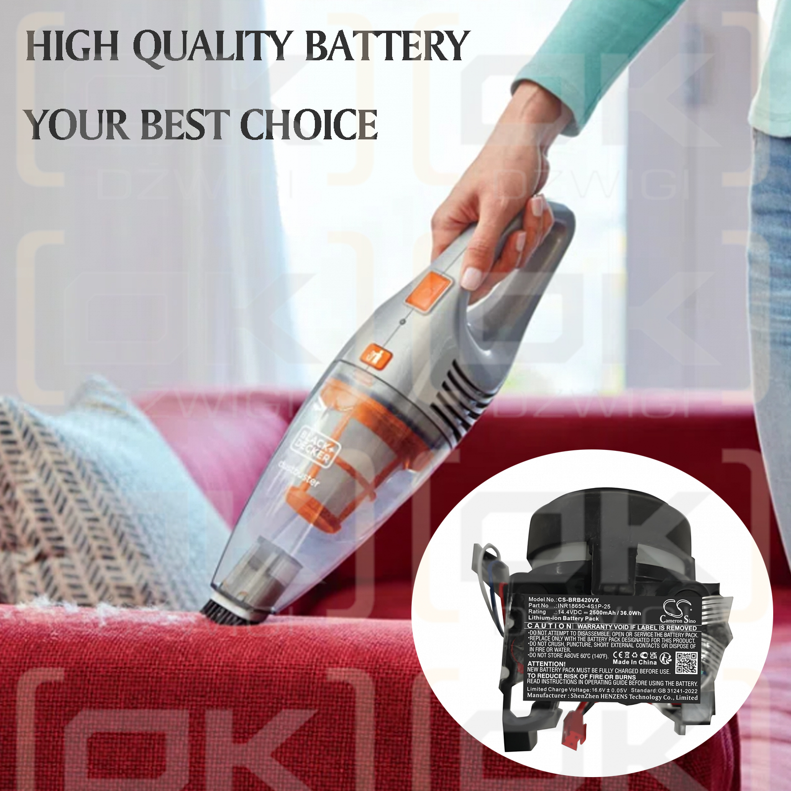 Black+Decker HSVB42OJ / INR18650-4S1P-25 2500 mAh Li-ion 14.4 V (Cameron Sino)