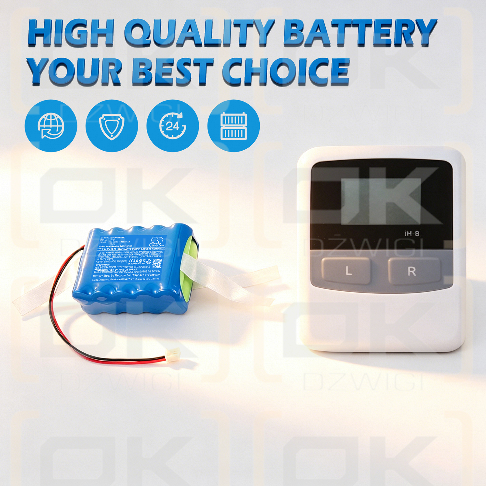 Ersatzakku für Biocare IH-B Monitor 1500 mAh Ni-MH 12V (Cameron Sino)