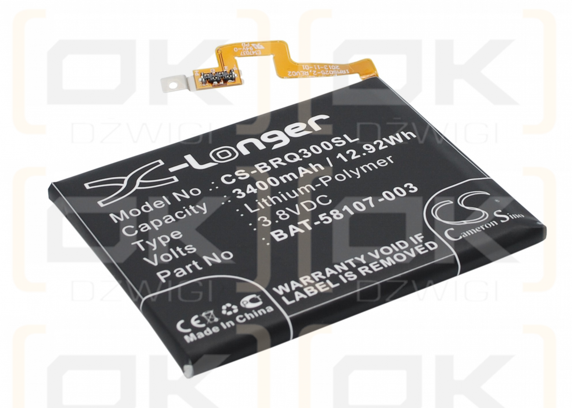 Blackberry SQW100-1 / BAT-58107-003 3400mAh Li-Polímero 3.8V (Cameron Sino)