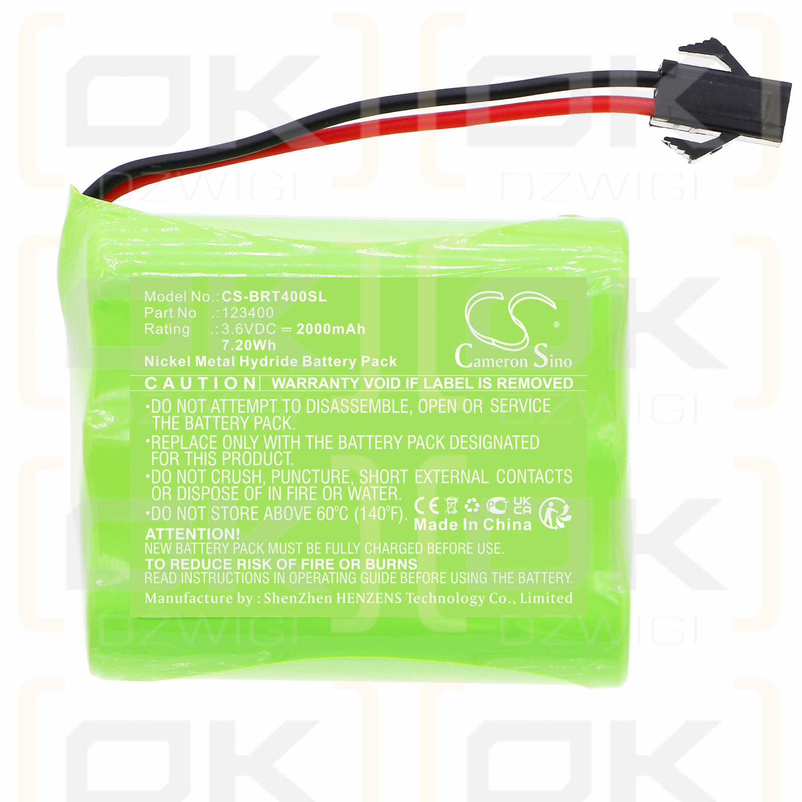 BRAVAT 417510 / 123400 2000 mAh Ni-MH 3,6 V (Cameron Sino)