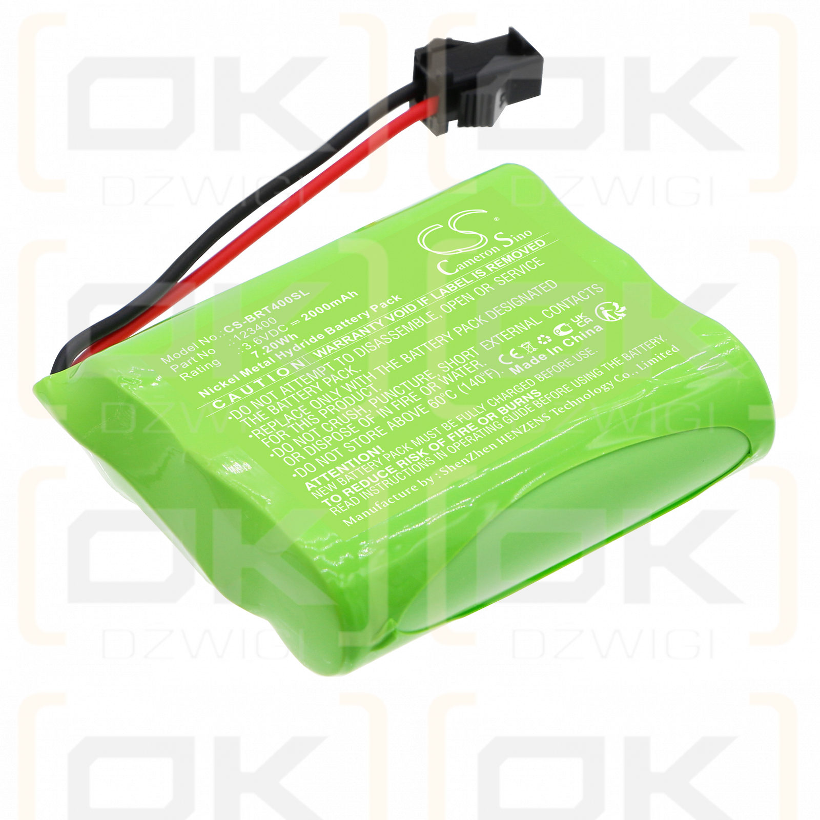 BRAVAT 417510 / 123400 2000 mAh Ni-MH 3,6 V (Cameron Sino)