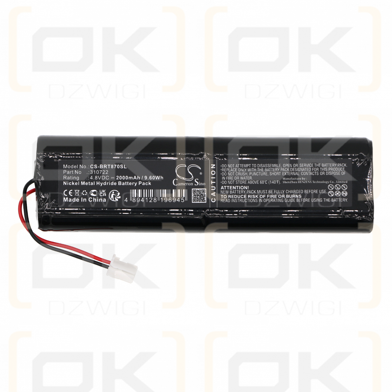 Bartec Benke 6728-70 Serie C / 310722 2000mAh Ni-MH 4.8V (Cameron Sino)