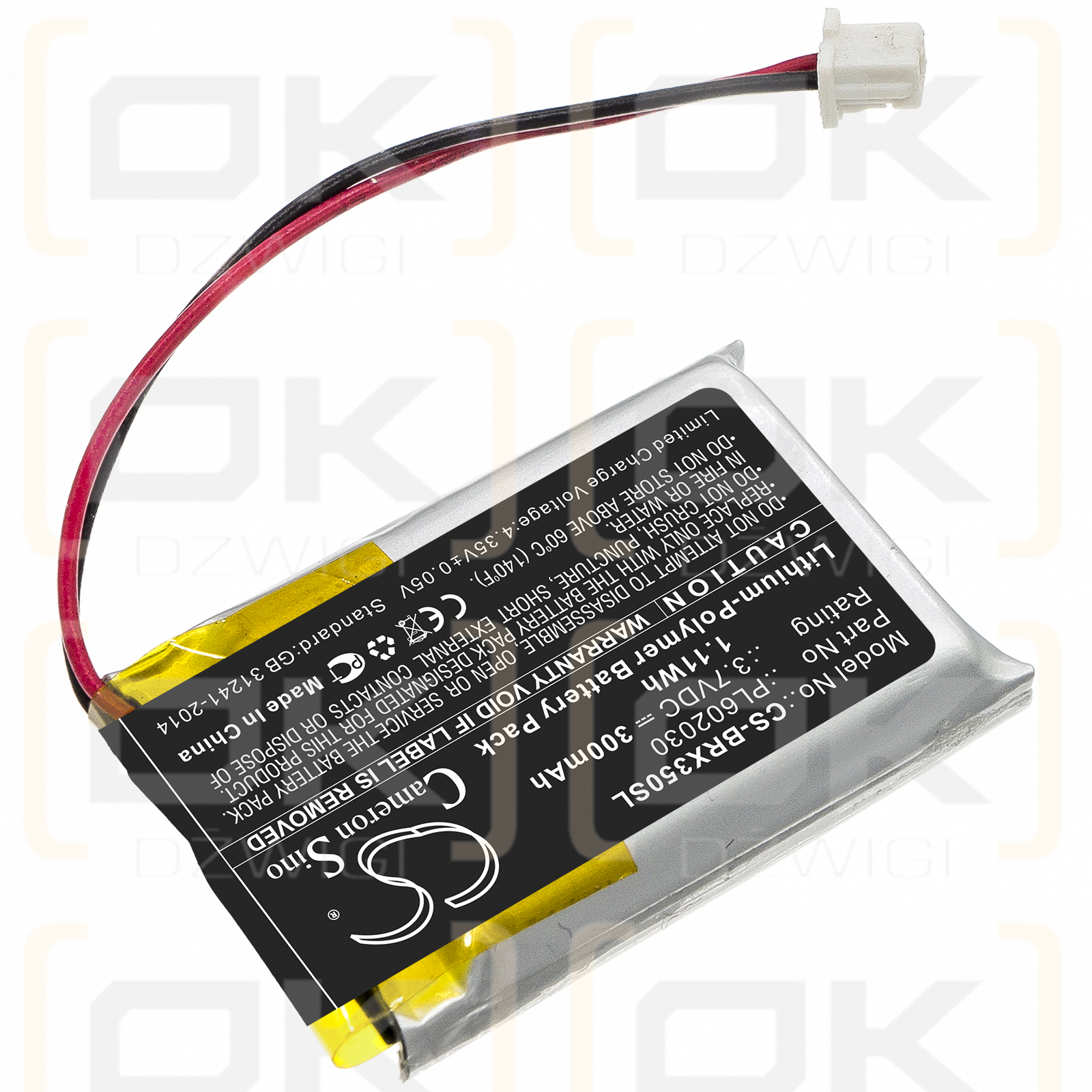 BlueParrott VXI B350-XT / PL602030 300mAh Li-Polímero 3.7V (Cameron Sino)