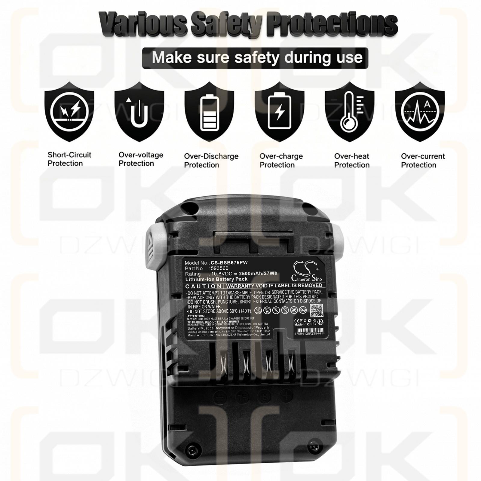 Ersatzakku für Briggs & Stratton 675iS / 111-9639 2500 mAh Li-Ion 10,8 V (Cameron Sino)