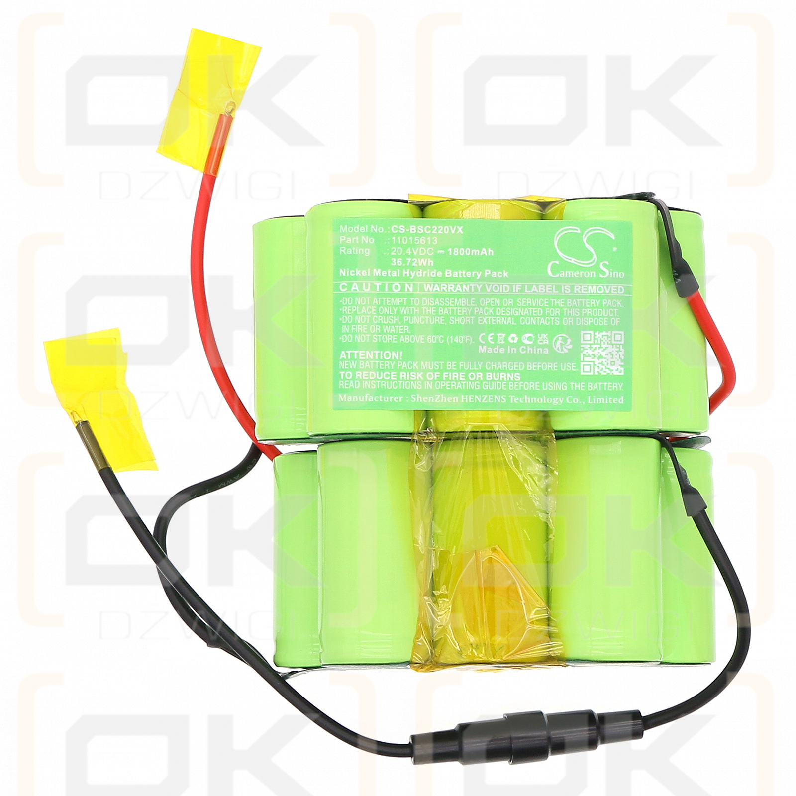 Bosch VXAS011V20 / 11015613 1800mAh Ni-MH 20.4V (Cameron Sino)
