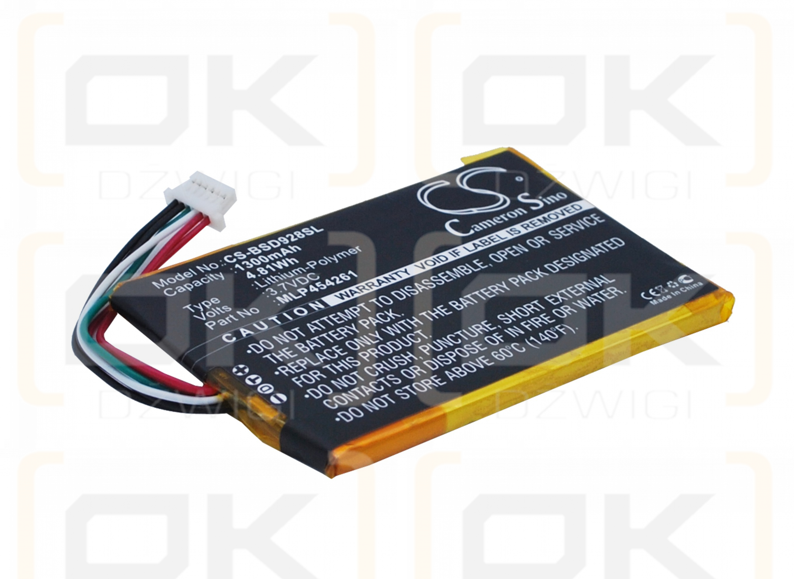 Bambook SD928+ / MLP454261 1300mAh Li-Polymer 3.7V (Cameron Sino)