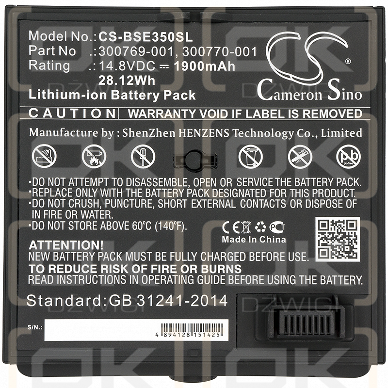 BOSE SoundDock / 300769-001 1900 mAh Li-Ion 14,8 V (Cameron Sino)