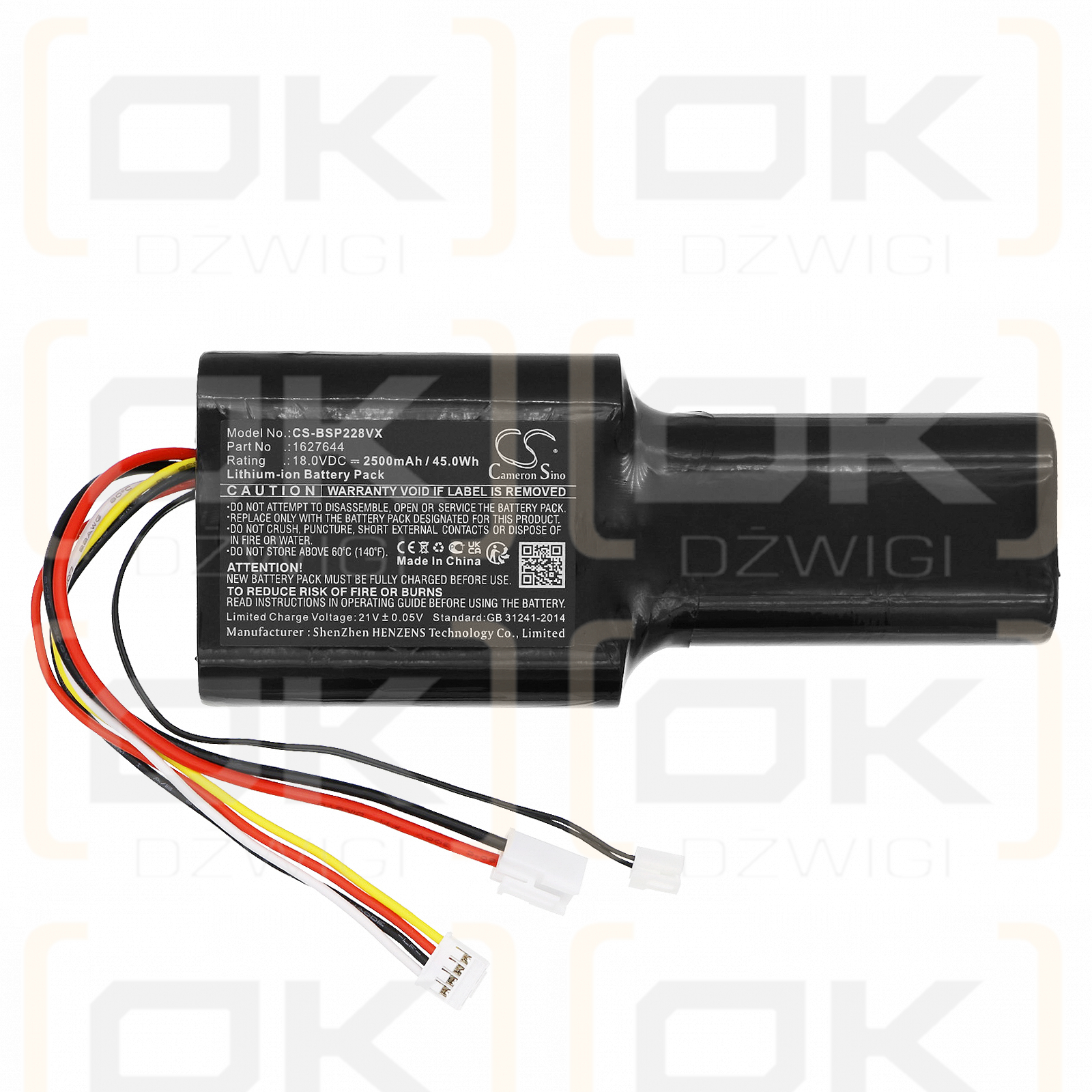 Bissell 2280Z / 1627240 CBAK2.5 2500mAh Li-ion 18.0V (Cameron Sino)