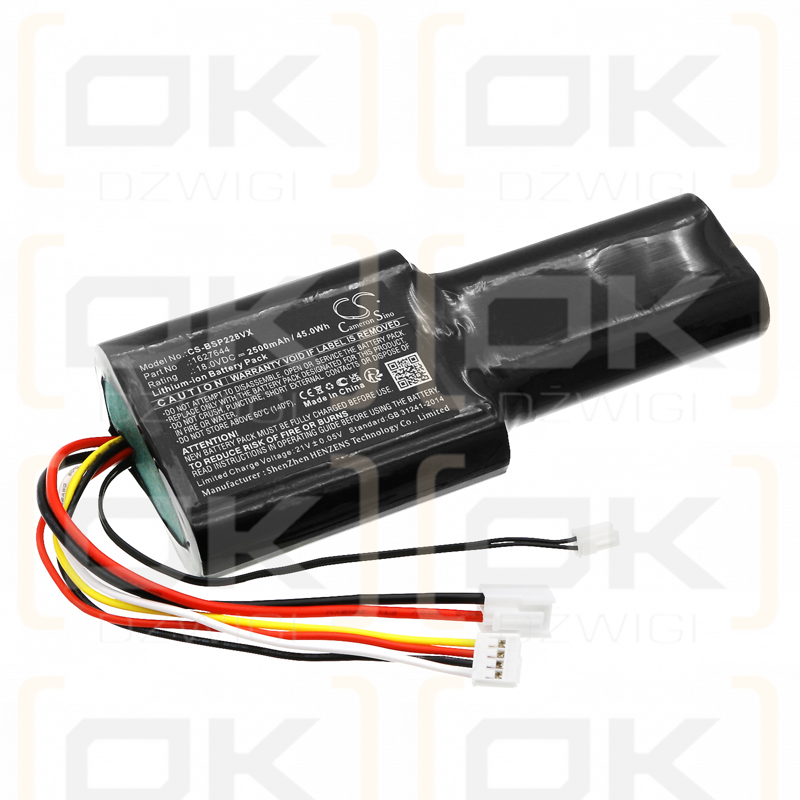 Bissell 2280Z / 1627240 CBAK2.5 2500 mAh Li-Ion 18,0 V (Cameron Sino)