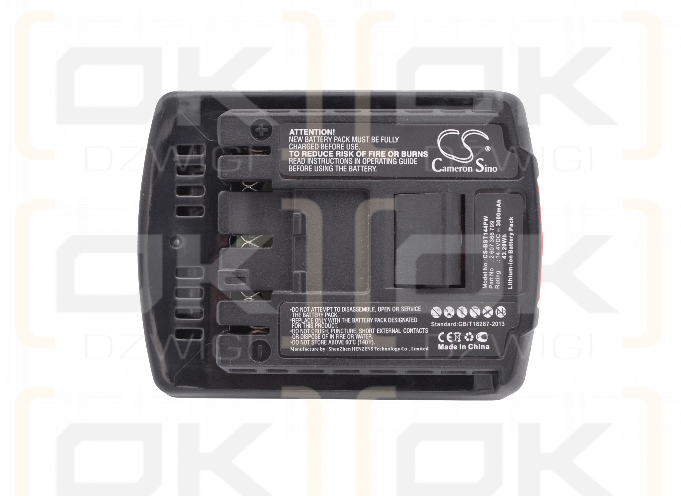 Bosch DDS180-03/2 607 366 799 3000 mAh Li-ion 14,4 V (Cameron Sino)