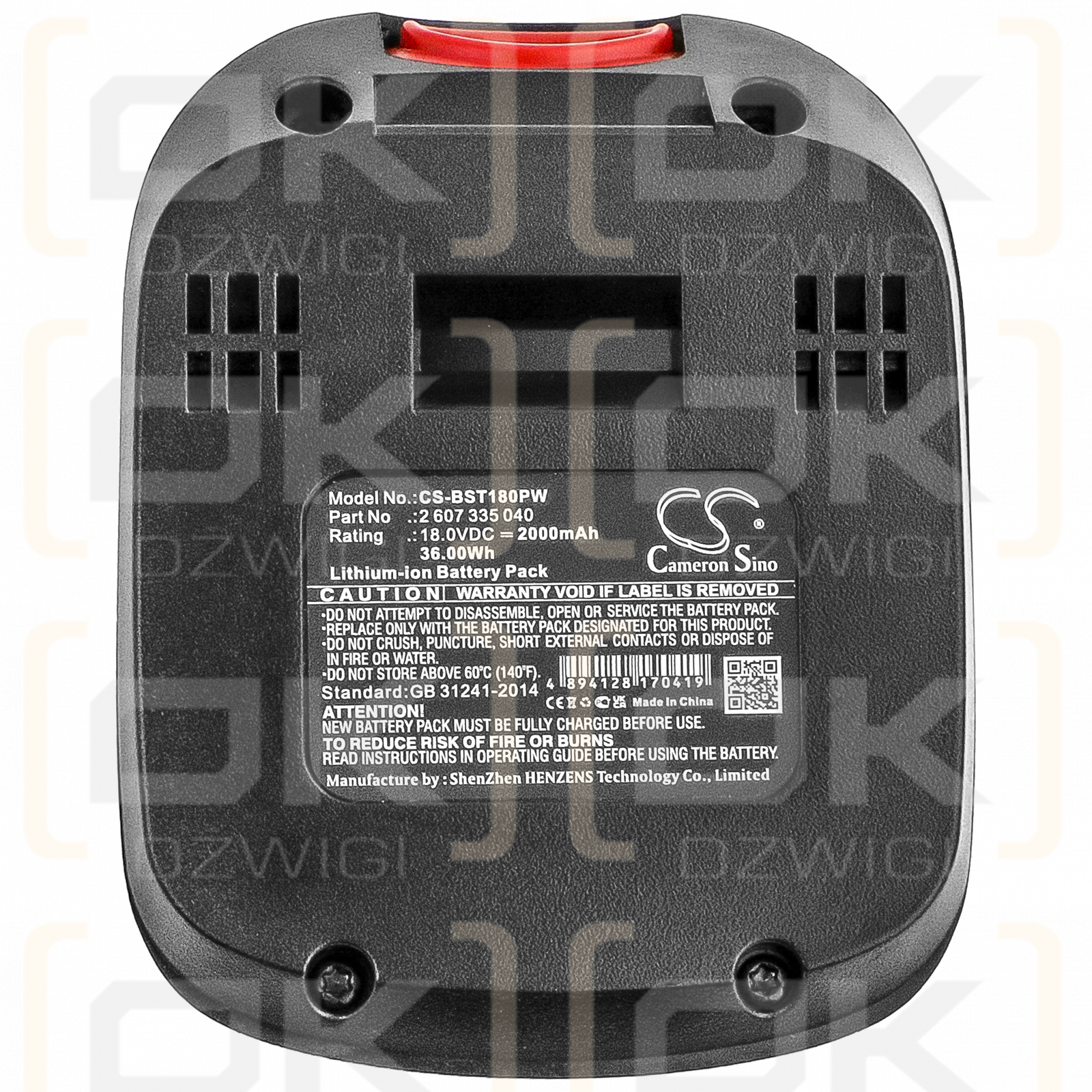 Bosch Indego S 500 / 2 607 335 040 2000 mAh Li-ion 18,0 V (Cameron Sino)