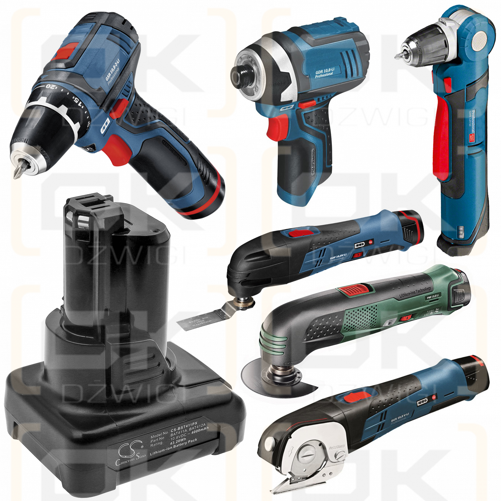 Bosch GSR 10.8-2-LI/2 607 336 013 4000 мАч Литий-ионный 10,8 В (Cameron Sino)