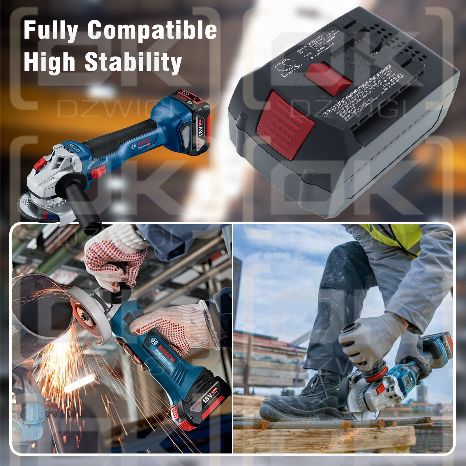 Batería de repuesto para Bosch DDBB180 / 2 607 336 091 5000 mAh Li-ion 18 V (Cameron Sino)