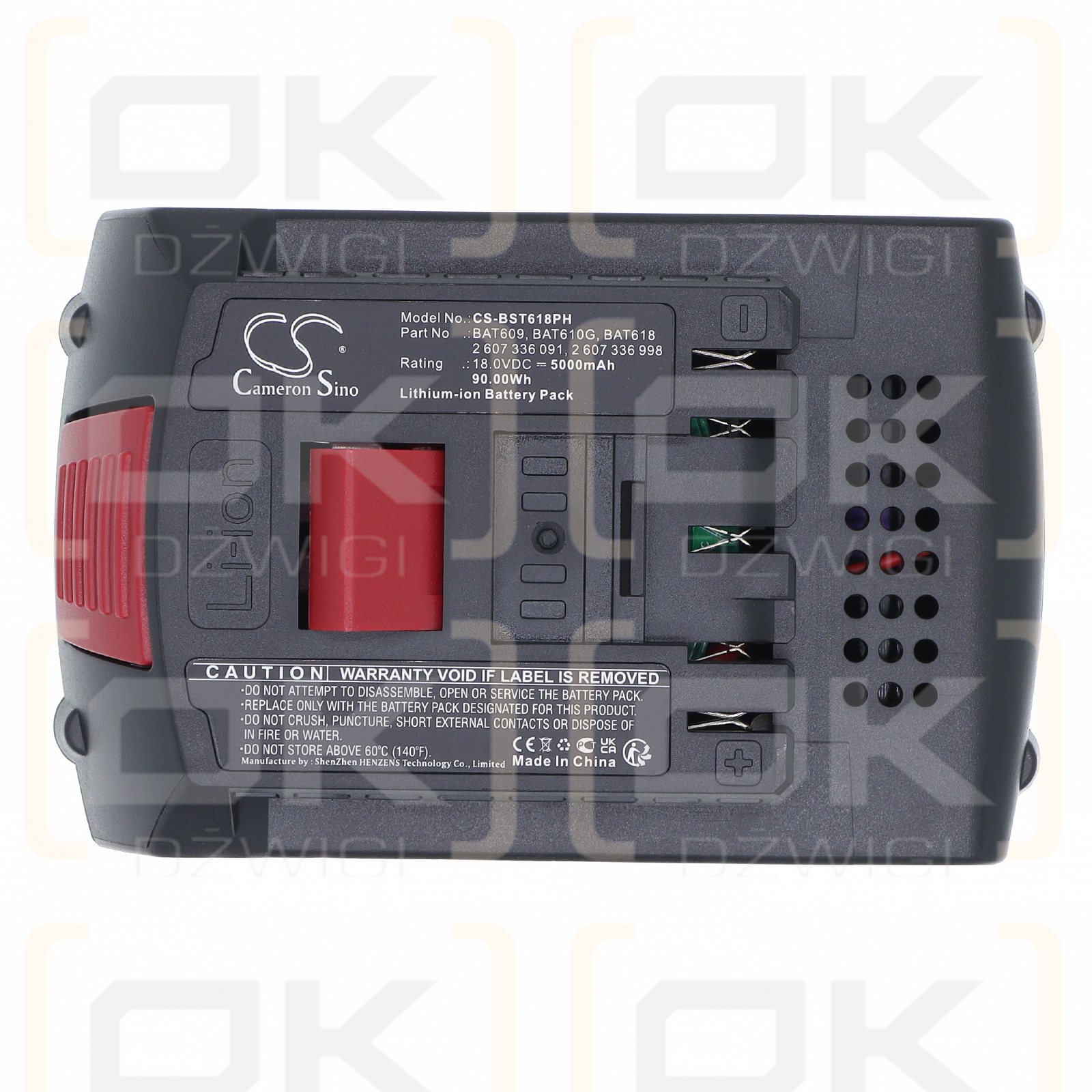 Batería de repuesto para Bosch DDBB180 / 2 607 336 091 5000 mAh Li-ion 18 V (Cameron Sino)