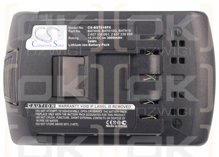 Bosch 17618/2 607 336 091 3000 mAh Li-ion 18,0 V (Cameron Sino)