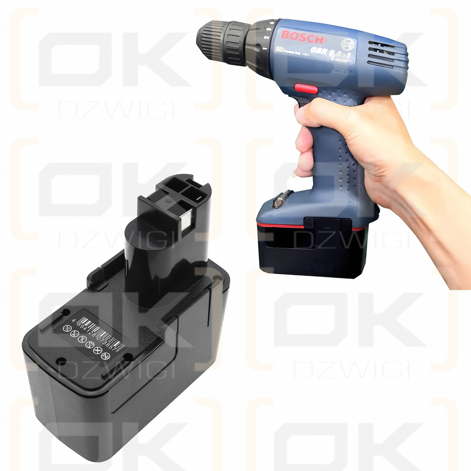 Bosch GSR 9.6 (old Version) / 2 607 335 035 2100mAh Ni-MH 9.6V (Cameron Sino)