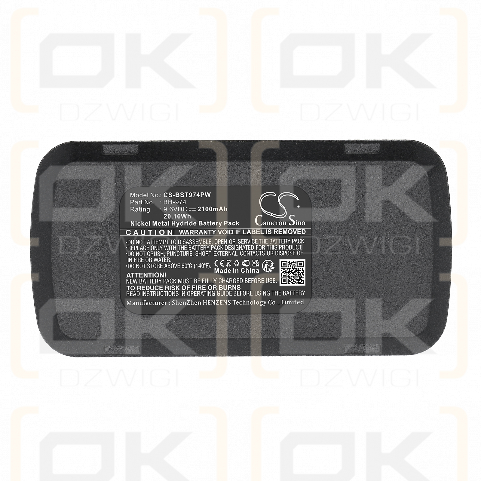 Bosch GSR 9.6 (old Version) / 2 607 335 035 2100mAh Ni-MH 9.6V (Cameron Sino)
