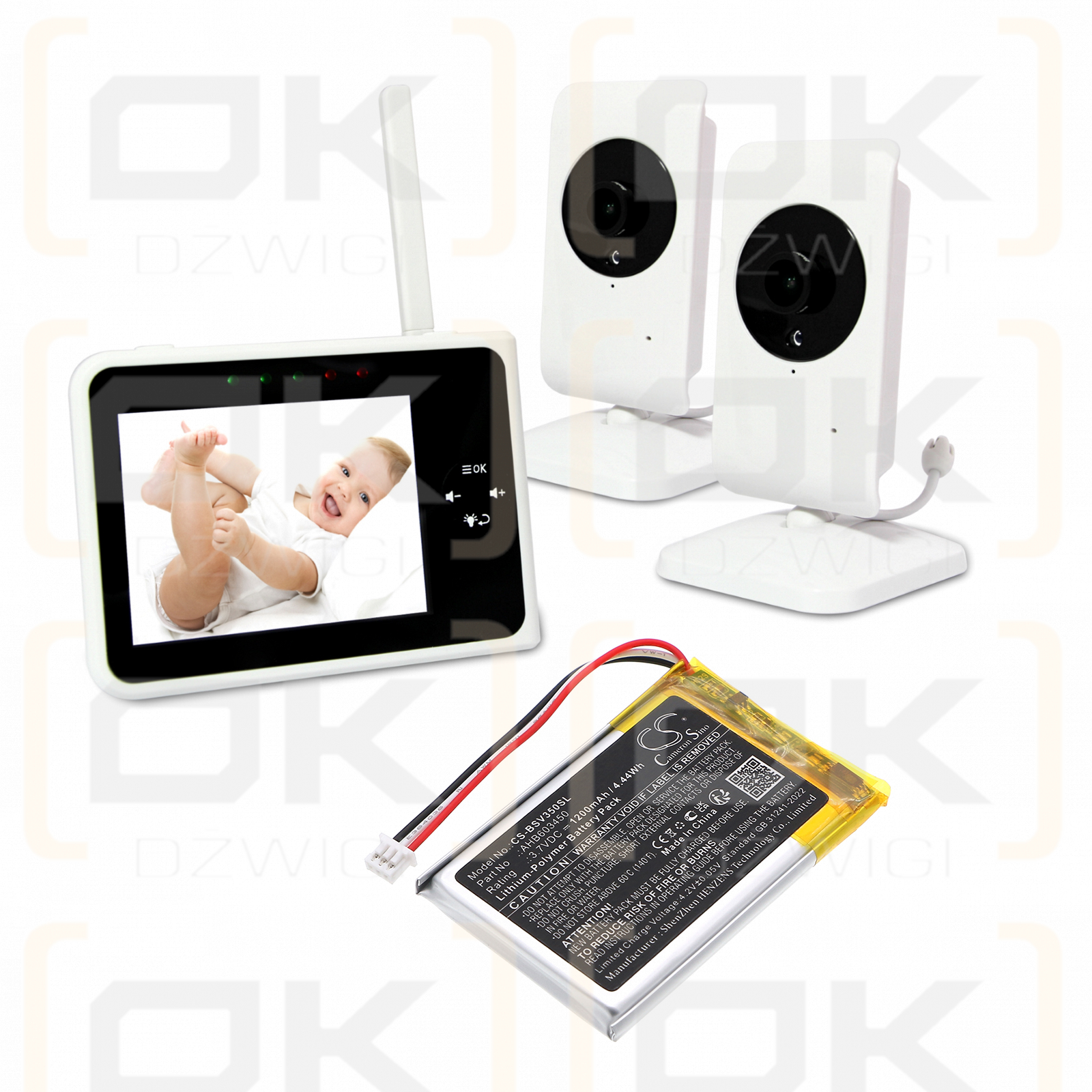 Babysense V35 Video Baby Monitor / AHB603450 1200mAh Li-Polymer 3.7V (Cameron Sino)