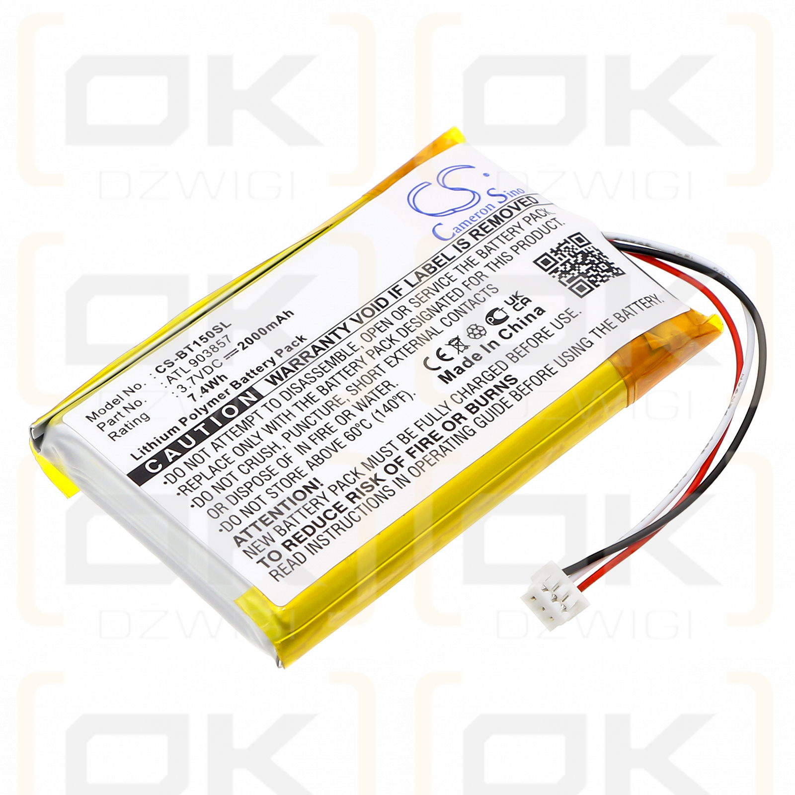 Globalstar 11-TR151-LIB-TN1 / ATL903857 2000mAh Li-Polymer 3.7V (Cameron Sino)