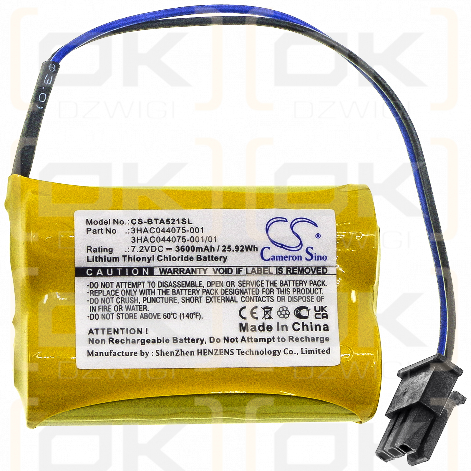 ABB IRB 36 / 3HAC044075-001 3600mAh Li-SOCl2 7.2V (Cameron Sino)