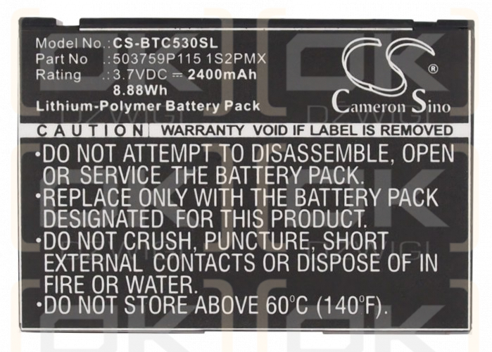 Blaupunkt Lucca 5.3 / 503759P115 1S2PMX 2400mAh Li-Polymer 3.7V (Cameron Sino)