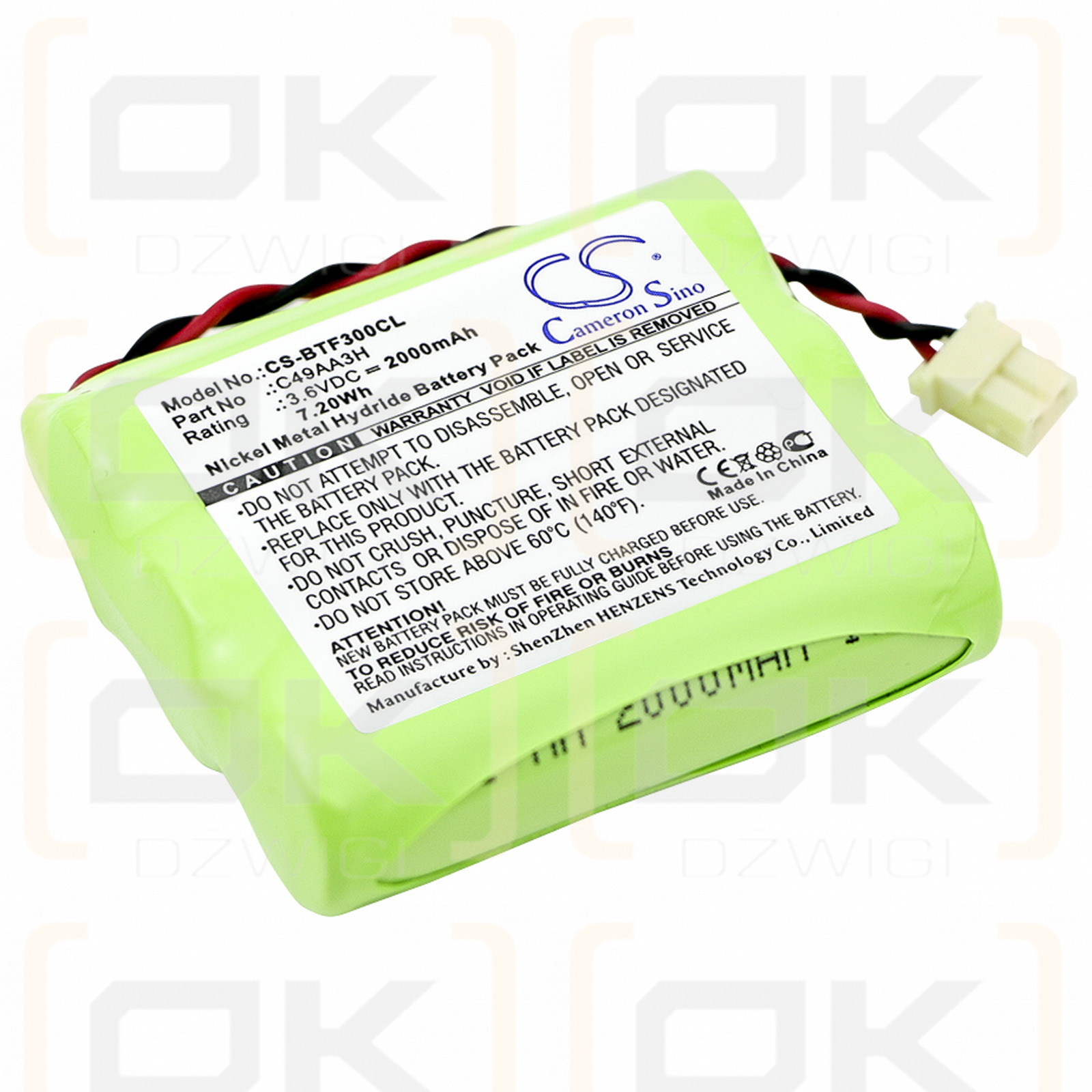 BT Freelance 2 / C49AA3H 2000mAh Ni-MH 3.6V (Cameron Sino)