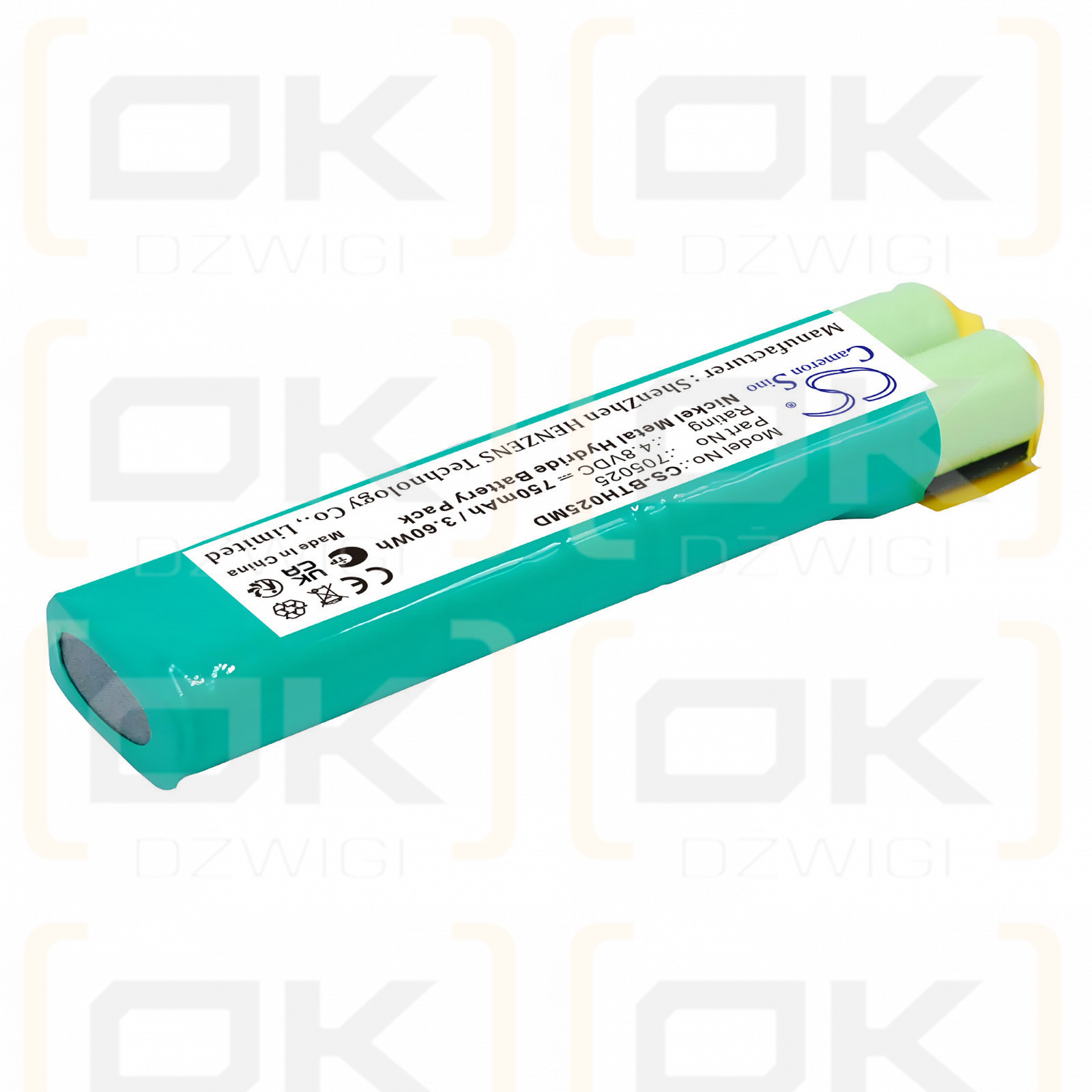 Сменная батарея для электронной пипетки BrandTech HandyStep / 705025 750 мАч Ni-MH 4,8 В (Cameron Sino)