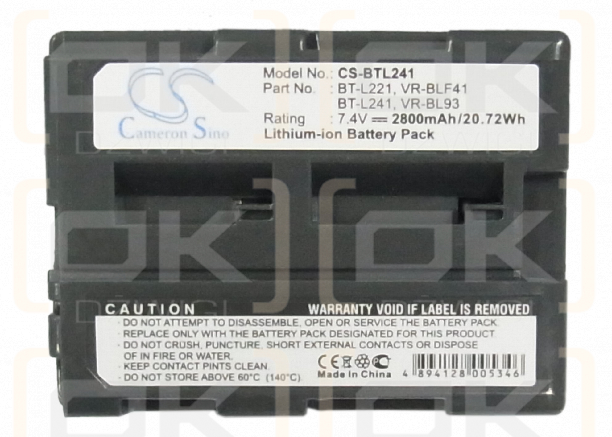 Batería Sharp VL-WD650 / BT-L221 de ion de litio de 2800 mAh y 7,4 V (Cameron Sino)