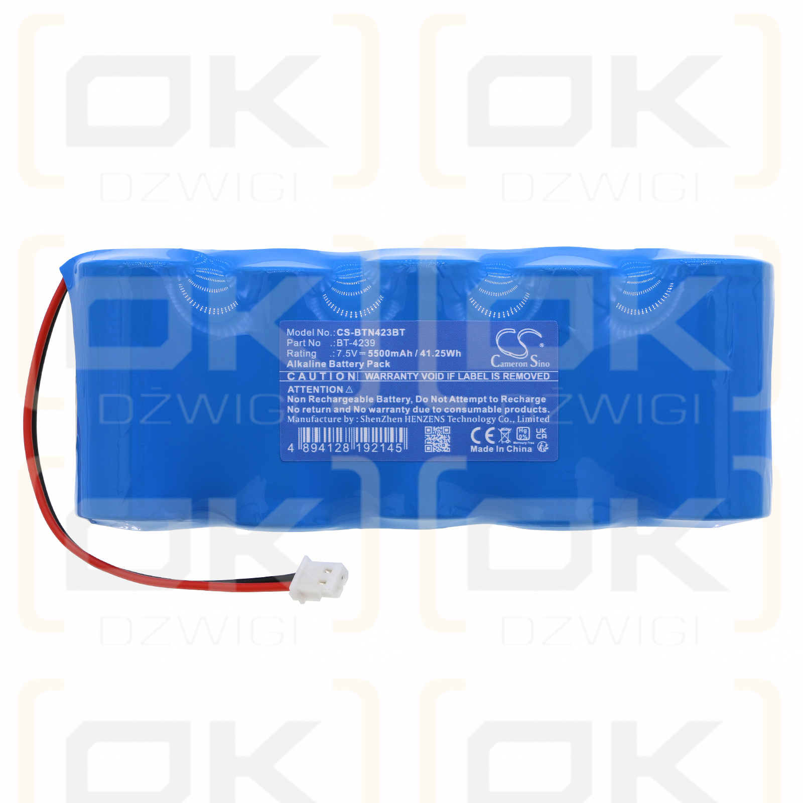 Bticino 4239 / BT-4239 5500mAh Alkaline 7.5V (Cameron Sino)