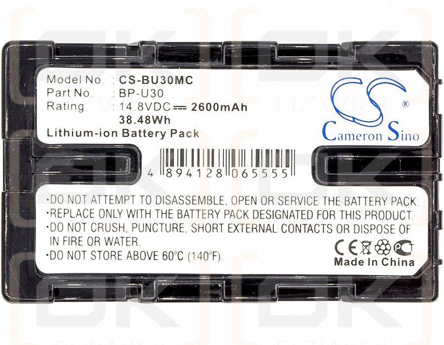 Sony HD422 / BP-U30 2600mAh Li-ion 14.8V (Cameron Sino)