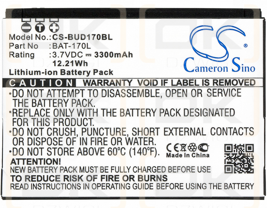 Bluebird Pidion BM-170 Semi-Rugged / BAT-170L 3300mAh Li-ion 3.7V (Cameron Sino)