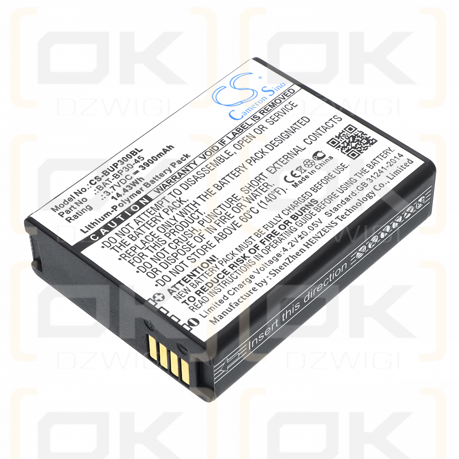 Bluebird BM180 / BAT-BP30-45 3900 mAh Li-Polymer 3.7 V (Cameron Sino)