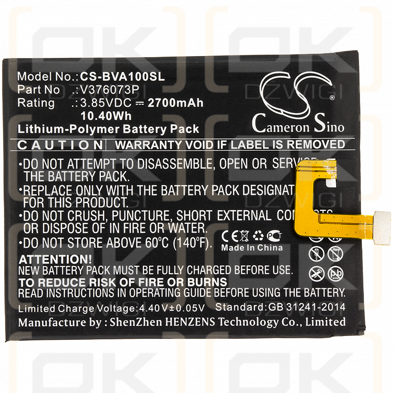 Blackview A10 / V376073P 2700mAh Li-Polymer 3.85V (Cameron Sino)