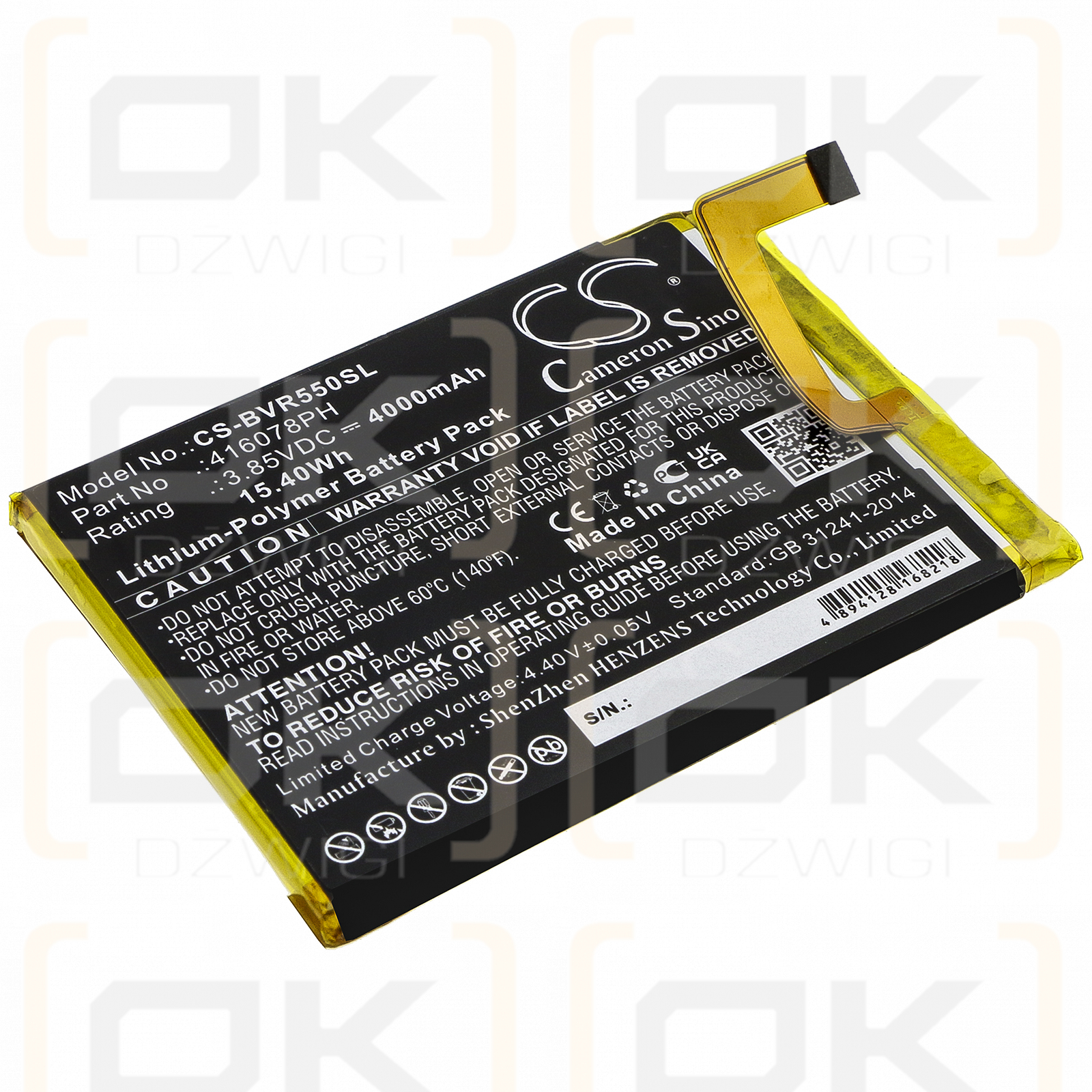 Blackview BV5500 / 416078PH 4000 mAh Li-Polymer 3,85 V (Cameron Sino)