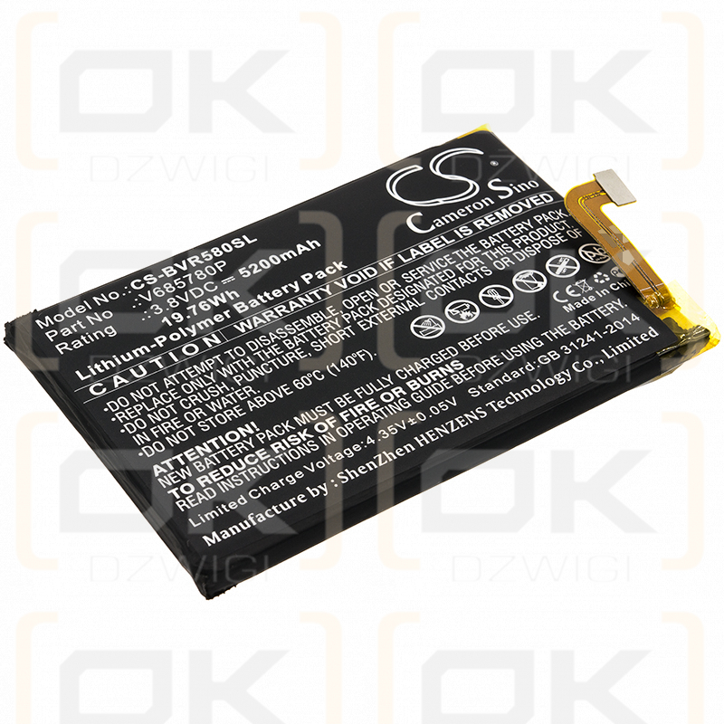 Blackview BV5800 / V685780P 5200 mAh Li-Polymer 3,8 V (Cameron Sino)