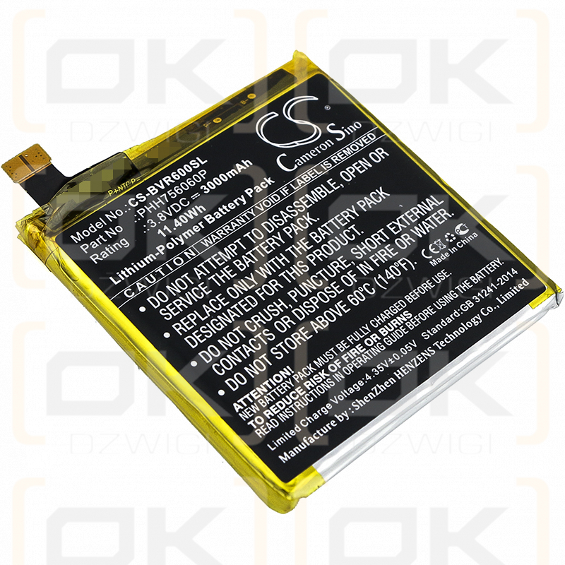 Blackview BV6000S / PHH756060P 3000 mAh Li-Polymer 3,8 V (Cameron Sino)