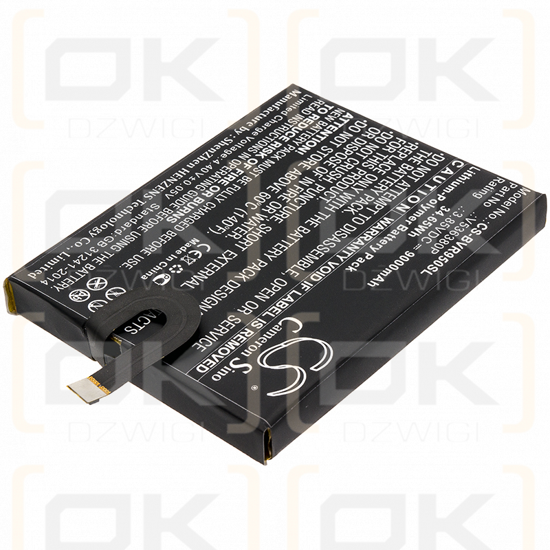 Blackview BV9500 Oro / V536380P 9000 mAh Li-Polymer 3,85 V (Cameron Sino)