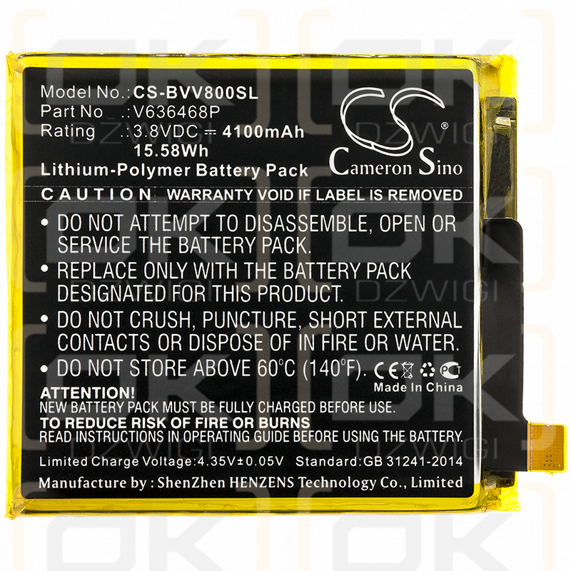 Blackview BV8000 / V636468P 4100mAh Li-Polymer 3.8V (Cameron Sino)