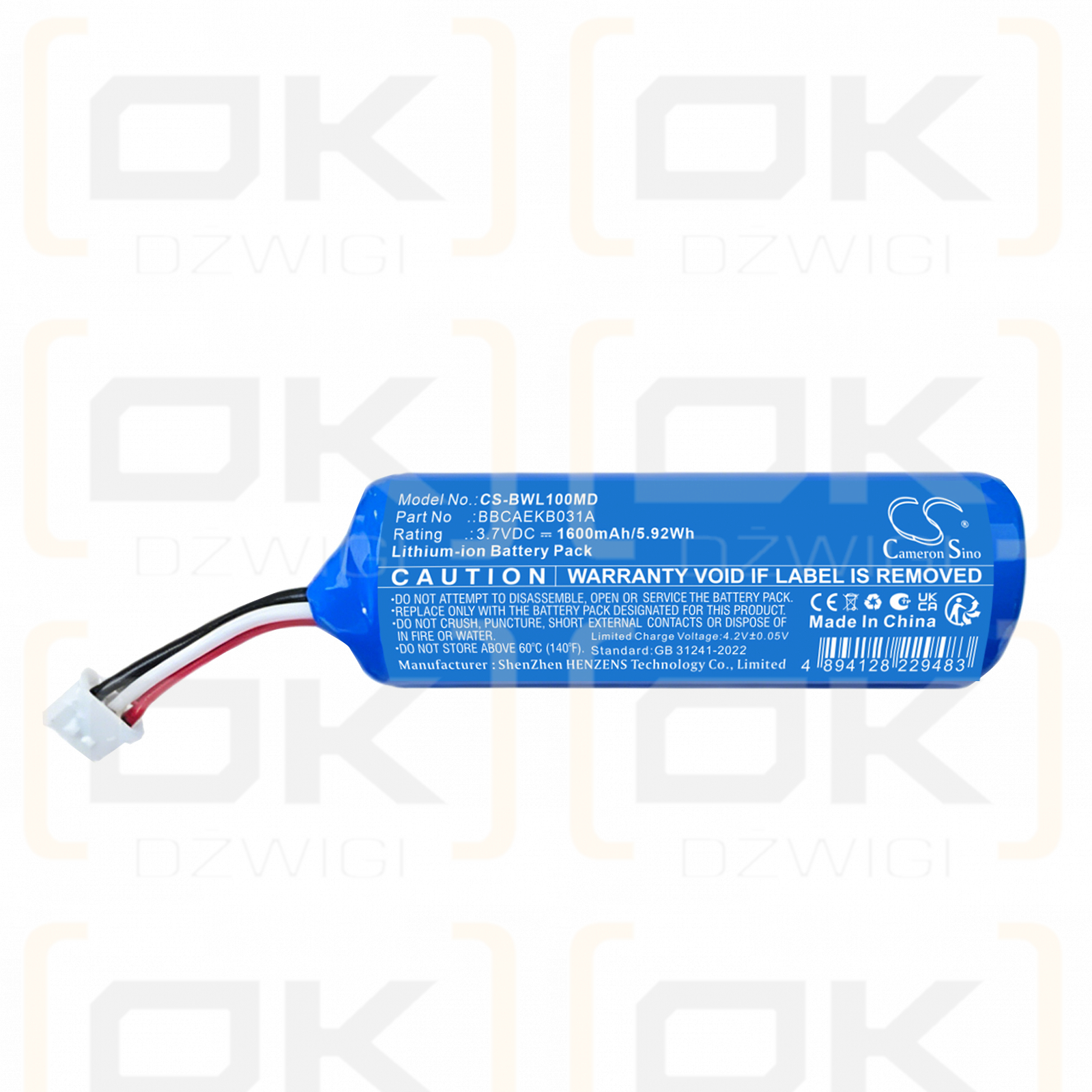 Ersatzakku für B&L beta WL-B1 / BBCAEKB031A 1600mAh Li-Ion 3,7V (Cameron Sino)