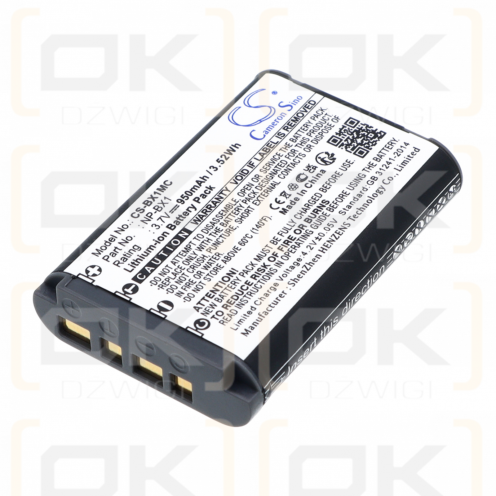Batería de repuesto para Sony ZV-1F / NP-BX1 950mAh Li-ion 3.7V (Cameron Sino)