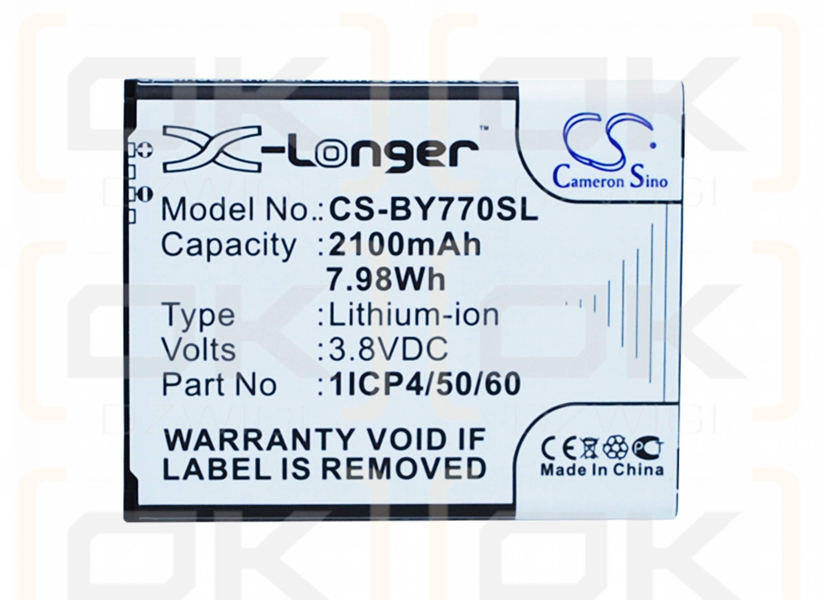 Beurer 952.62 / 1ICP4/50/60-210AR 2100 mAh Li-Ion 3,8 V (Cameron Sino)